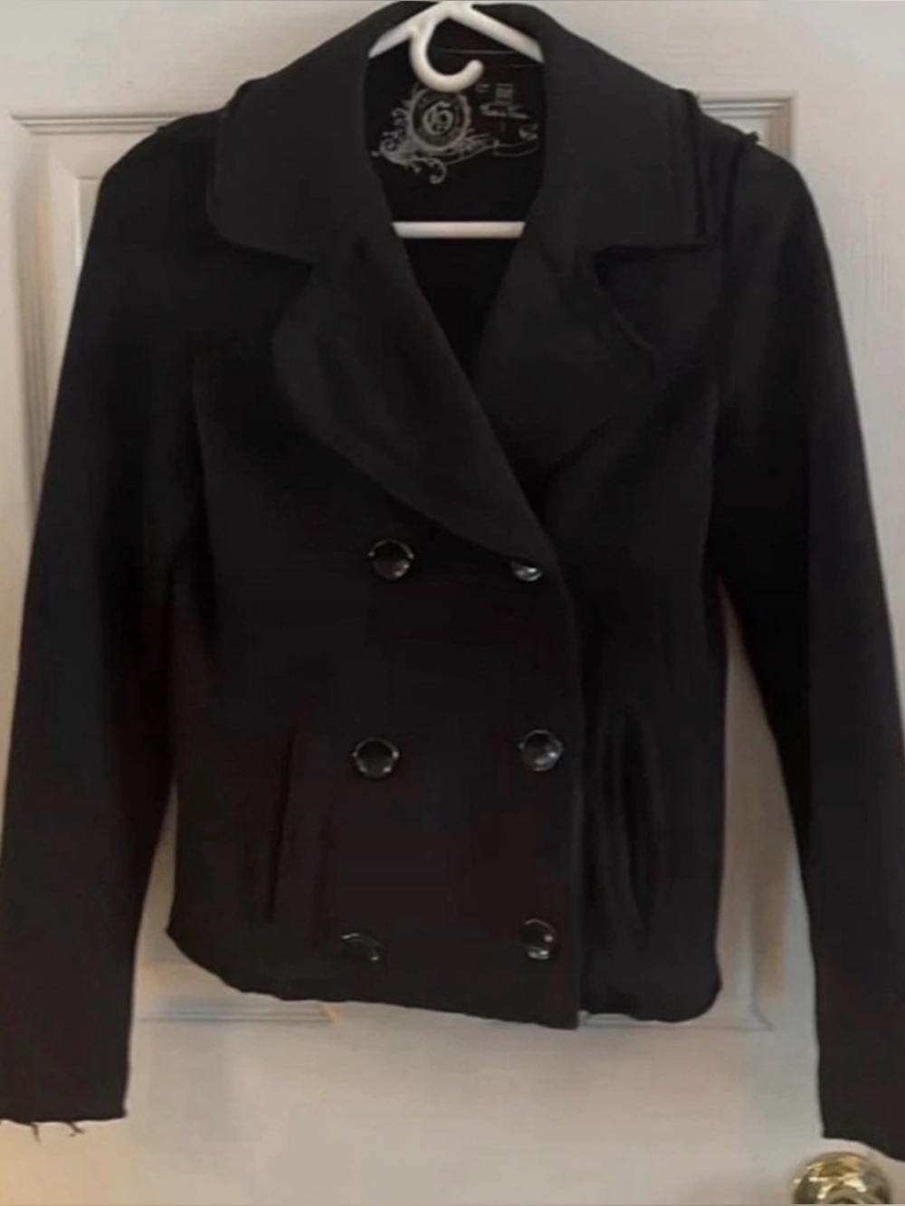 GAP Women’s Double-Breasted Black Pea Jacket